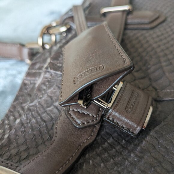 Coach Jayden Python Embossed Carryall Tote- Brown/Bronze - ONLY USED ONCE - Picture 5 of 16
